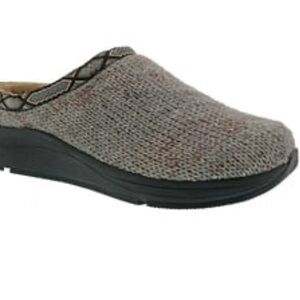Mens Grey Slip-On Clogs, comfort to accommodate prescribed orthotics.